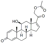 11β-ヒドロキシ-21-アセトキシプレグナ-1,4,16-トリエン-3,20-ジオン 化学構造式