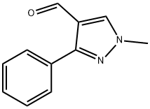 1-メチル-3-フェニル-1H-ピラゾール-4-カルブアルデヒド 化学構造式