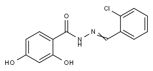 N'-(2-chlorobenzylidene)-2,4-dihydroxybenzohydrazide Structure