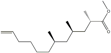 [2S,4R,6R,(+)]-2,4,6-トリメチル-11-ドデセン酸メチル 化学構造式