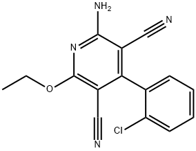 2-amino-3,5-dicyano-4-(2-chlorophenol)-6-ethoxypyridine Structure