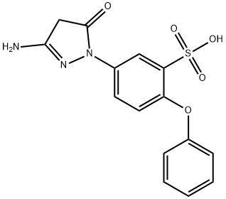 5-(3-AMINO-5-OXO-2-PYRAZOLIN-1-YL)-2-PHENOXYBENZENESULFONIC ACID 化学構造式
