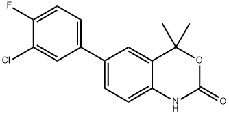 6-(3-CHLORO-4-FLUOROPHENYL)-4,4-DIMETHYL-1H-BENZO[D][1,3]OXAZIN-2(4H)-ONE Structure
