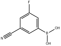 3-氰基-5-氟-苯基硼酸,304858-67-1,结构式