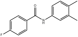 N-(3,4-ジメチルフェニル)-4-フルオロベンズアミド 化学構造式