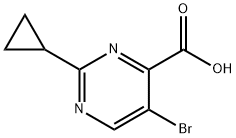 5-BROMO-2-CYCLOPROPYLPYRIMIDINE-4-CARBOXYLIC ACID, 304902-95-2, 结构式