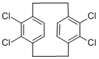テトラクロロトリシクロ[8.2.2.24,7]ヘキサデカ-4,6,10,12,13,15-ヘキサエン 化学構造式