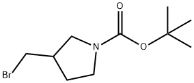 3-(ブロモメチル)ピロリジン-1-カルボン酸TERT-ブチル 化学構造式