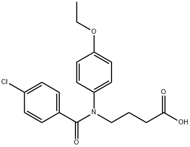 4-[p-Chlorobenzoyl(p-ethoxyphenyl)amino]butyric acid Structure