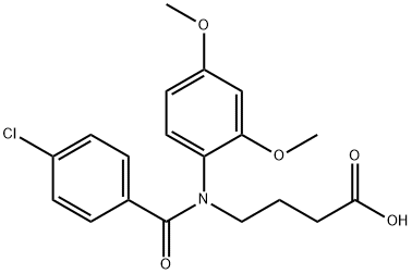 4-[p-Chlorobenzoyl(2,4-dimethoxyphenyl)amino]butyric acid Struktur
