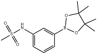 N-[3-(4,4,5,5-テトラメチル-1,3,2-ジオキサボロラン-2-イル)フェニル]メタンスルホンアミド 化学構造式