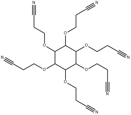 3,3',3'',3''',3'''',3'''''-[1,2,3,4,5,6-シクロヘキサンヘキサイルヘキサキス(オキシ)]ヘキサキスプロパンニトリル 化学構造式