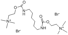 2,2'-[ヘキサメチレンビス(イミノカルボニルオキシ)]ビス(N,N,N-トリメチルエタンアミニウム)·ジブロミド 化学構造式