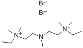 2,2'-(メチルイミノ)ビス(N-エチル-N,N-ジメチルエタンアミニウム)·2ブロミド 化学構造式