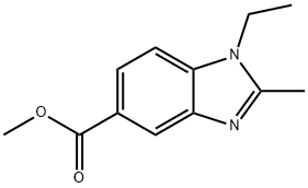 1-エチル-2-メチル-1H-ベンゾ[D]イミダゾール-5-カルボン酸メチル 化学構造式