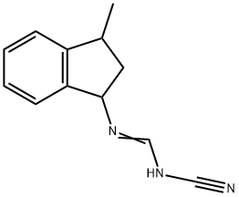 Methanimidamide, N-cyano-N-(2,3-dihydro-3-methyl-1H-inden-1-yl)- (9CI) 结构式