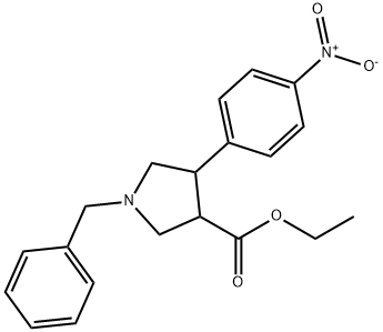 1-BENZYL-4-(4-NITRO-PHENYL)-PYRROLIDINE-3-CARBOXYLIC ACID ETHYL ESTER Struktur
