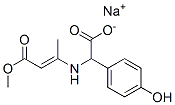 sodium (4-hydroxyphenyl)[(3-methoxy-1-methyl-3-oxoprop-1-enyl)amino]acetate Struktur
