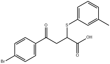 4-(4-bromophenyl)-2-[(3-methylphenyl)sulfanyl]-4-oxobutanoic acid Struktur