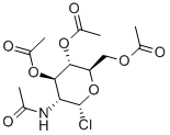 2-アセトアミド-3,4,6-トリ-O-アセチル-2-デオキシ-α-D-グルコピラノシルクロリド 化学構造式