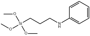 トリメトキシ[3-(フェニルアミノ)プロピル]シラン 化学構造式