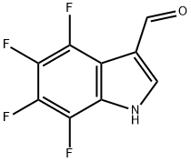 4,5,6,7-テトラフルオロ-1H-インドール-3-カルボキシアルデヒド 化学構造式