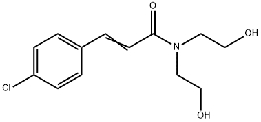 3-(4-クロロフェニル)-N,N-ビス(2-ヒドロキシエチル)プロペンアミド 化学構造式