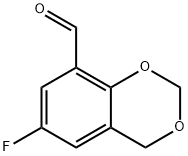 6-フルオロ-4H-1,3-ベンゾジオキシン-8-カルバルデヒド 化学構造式