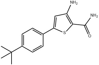 3-氨基-5-[(叔丁基)苯基]噻吩-2-甲酰胺,306935-13-7,结构式