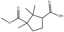 3-(METHOXYCARBONYL)-2,2,3-TRIMETHYLCYCLOPENTANE-1-CARBOXYLIC ACID 化学構造式