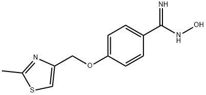 N'-ヒドロキシ-4-[(2-メチル-1,3-チアゾール-4-イル)メトキシ]ベンゼンカルボキシイミドアミド 化学構造式