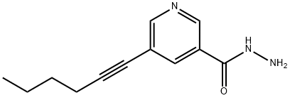 5-HEX-1-YNYLPYRIDINE-3-CARBOHYDRAZIDE 化学構造式