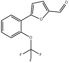 5-[2-(トリフルオロメトキシ)フェニル]-2-フルアルデヒド 化学構造式
