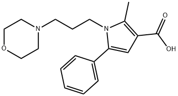 2-メチル-1-(3-モルホリノプロピル)-5-フェニル-1H-ピロール-3-カルボン酸 化学構造式