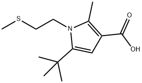 5-(tert-butyl)-2-methyl-1-[2-(methylthio)ethyl]-1H-pyrrole-3-carboxylic acid|