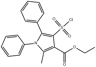 4-(氯磺酰)2-甲基-1,5-二苯基-1H-吡咯-3-羧酸乙酯, 306936-29-8, 结构式