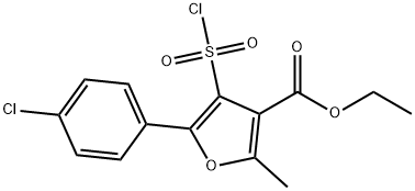 ETHYL 5-(4-CHLOROPHENYL)-4-(CHLOROSULFONYL)-2-METHYL-3-FUROATE Structure