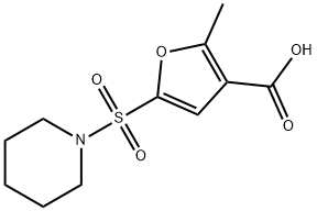 2-メチル-5-(ピペリジノスルホニル)-3-フロ酸 化学構造式