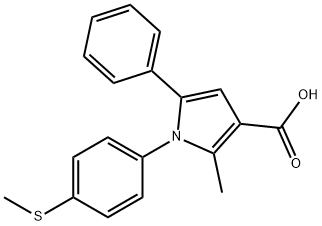 2-メチル-1-[4-(メチルチオ)フェニル]-5-フェニル-1H-ピロール-3-カルボン酸 化学構造式