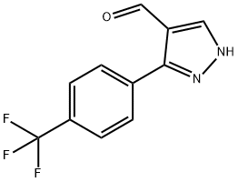 3-[4-(トリフルオロメチル)フェニル]-1H-ピラゾール-4-カルバルデヒド 化学構造式
