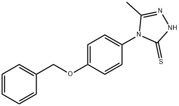 4-[4-(ベンジルオキシ)フェニル]-5-メチル-4H-1,2,4-トリアゾール-3-チオール 化学構造式