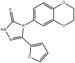 4-(2,3-DIHYDRO-1,4-BENZODIOXIN-6-YL)-5-(2-FURYL)-4H-1,2,4-TRIAZOLE-3-THIOL Structure