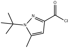 1-叔丁基-5-甲基-1H-吡唑-3-羰酰氯 结构式