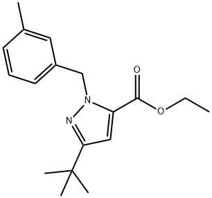 3-叔丁基-1-(3-甲基苄基)-1H-吡唑-5-甲酸乙酯, 306936-95-8, 结构式