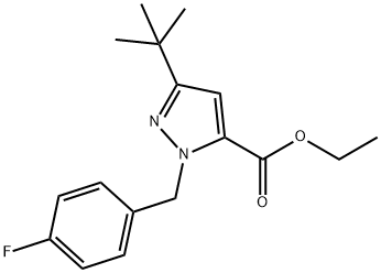 3-(TERT-ブチル)-1-(4-フルオロベンジル)-1H-ピラゾール-5-カルボン酸エチル 化学構造式