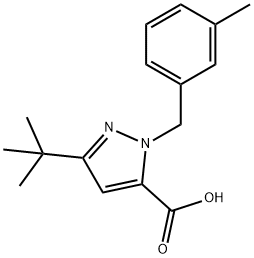 3-(TERT-BUTYL)-1-(3-METHYLBENZYL)-1H-PYRAZOLE-5-CARBOXYLIC ACID Structure