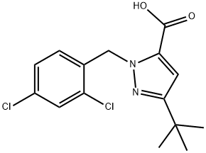 3-(TERT-BUTYL)-1-(2,4-DICHLOROBENZYL)-1H-PYRAZOLE-5-CARBOXYLIC ACID Structure