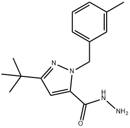 3-(叔丁基)-1-(3-甲基苄基)-1H-吡唑-5-碳酰肼, 306937-06-4, 结构式