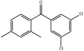 (3,5-DICHLOROPHENYL)(2,4-DIMETHYLPHENYL)METHANONE Struktur