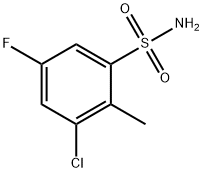 3-クロロ-5-フルオロ-2-メチルベンゼンスルホンアミド 化学構造式